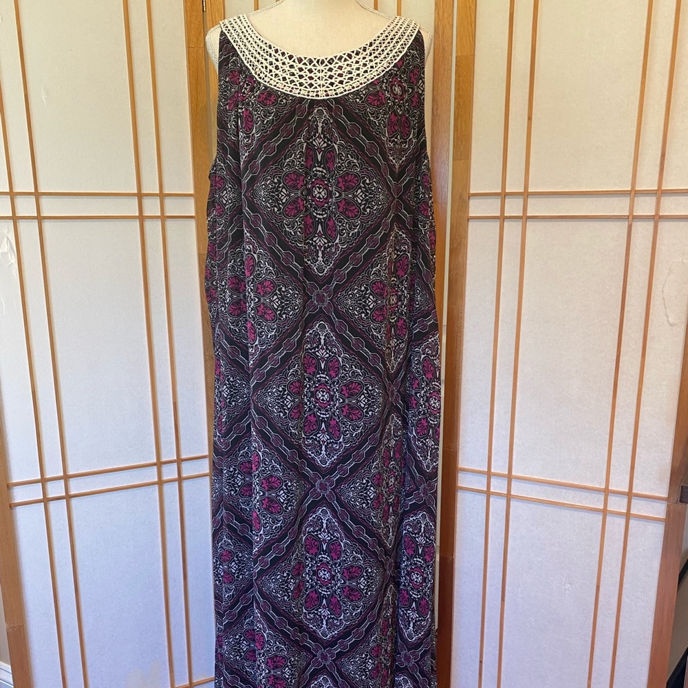 Catherine’s Black/Magenta Maxi Dress